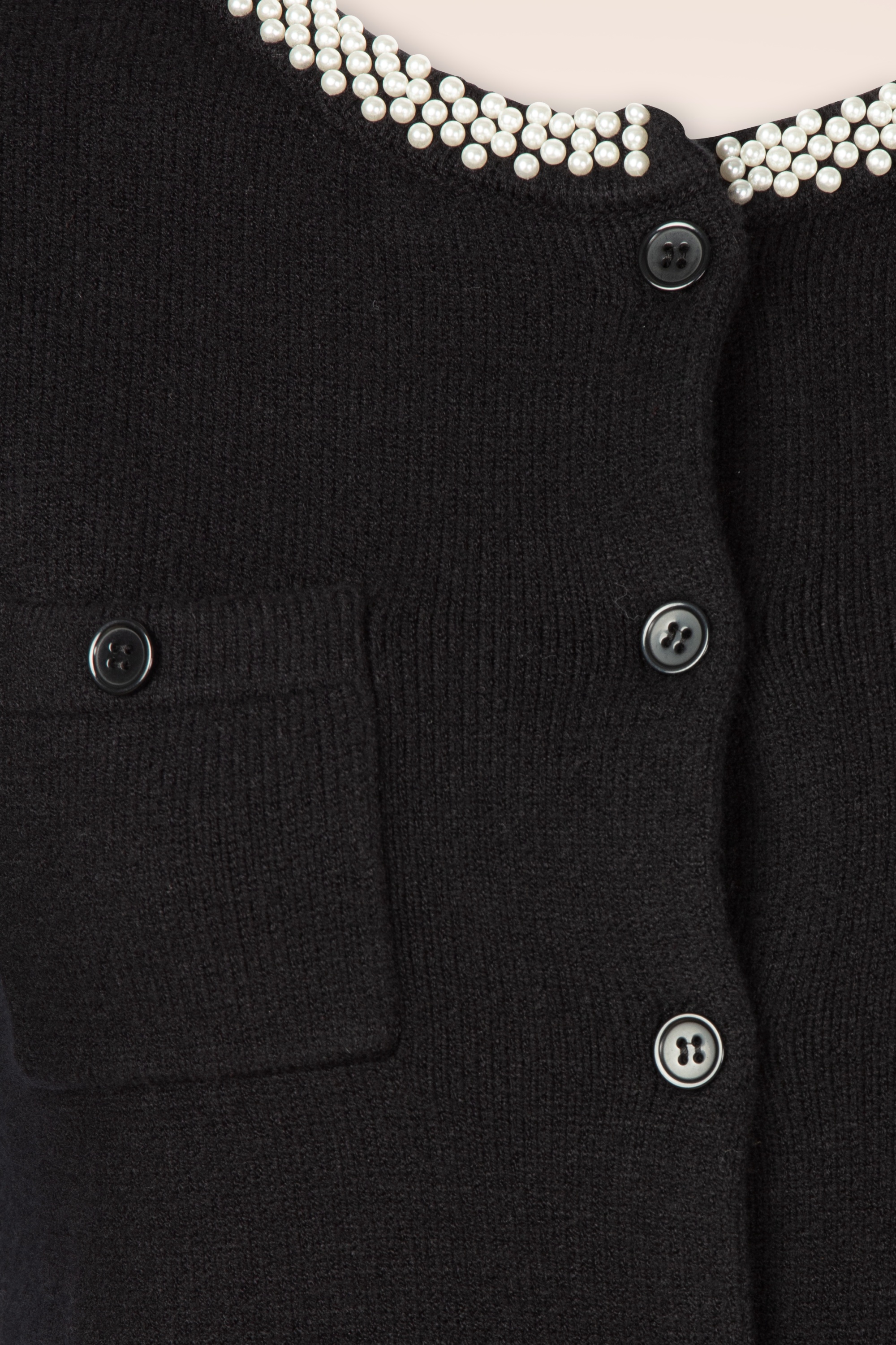 Topvintage Boutique Collection - Topvintage exclusive ~ Gaby pearl vest in zwart 3