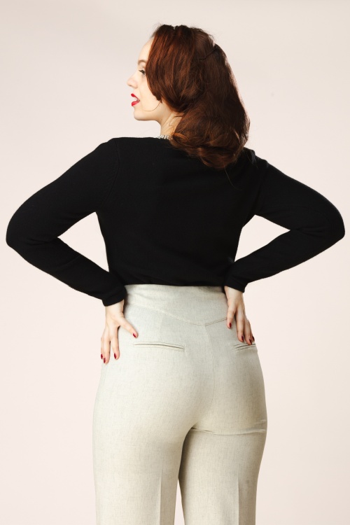 Topvintage Boutique Collection - Topvintage exclusive ~ Gaby pearl vest in zwart 6