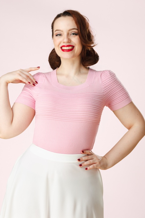 Topvintage Boutique Collection - Topvintage exclusive ~ Janett top in roze