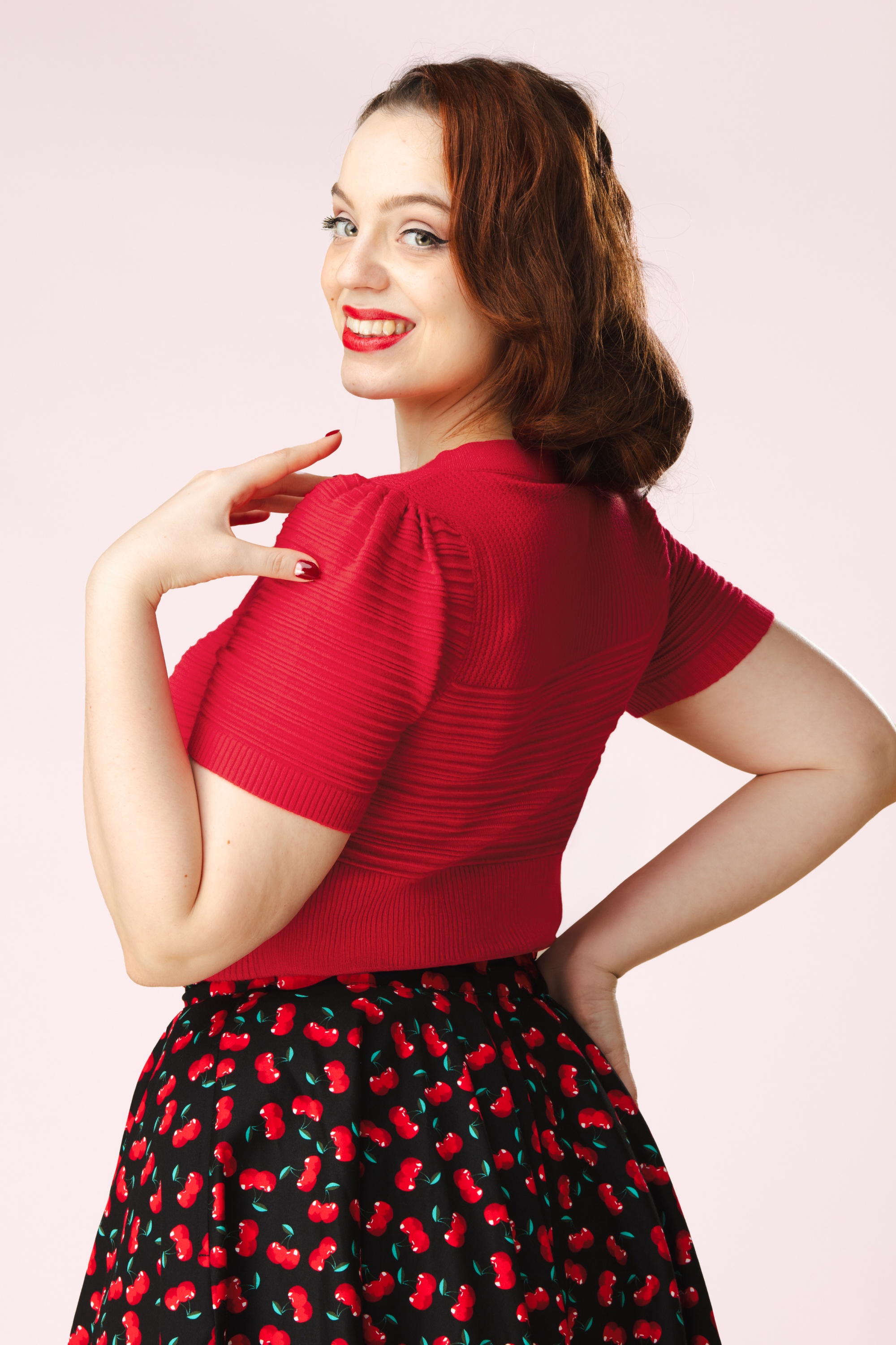 Topvintage Boutique Collection - Topvintage exclusive ~ Janett top in rood 3