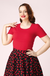 Topvintage Boutique Collection - Topvintage exclusive ~ Janett top in rood