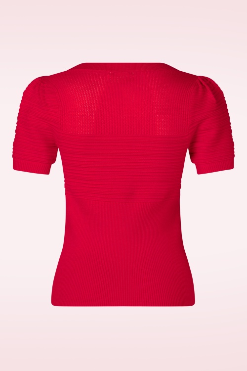 Topvintage Boutique Collection - Topvintage exclusive ~ Janett top in rood 5