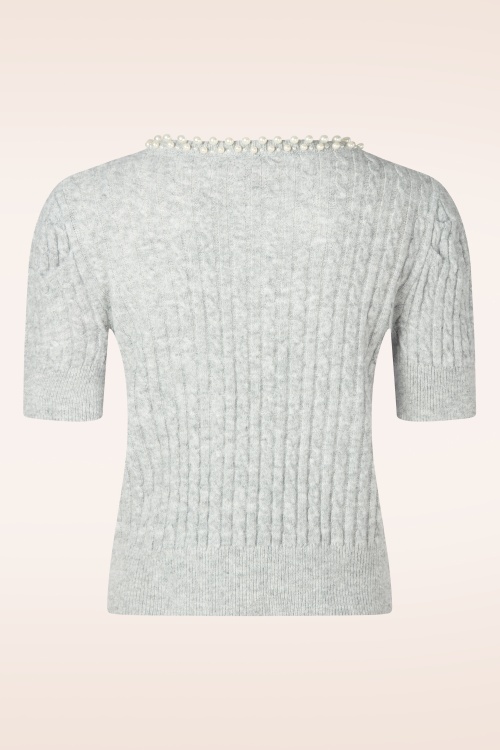 Topvintage Boutique Collection - Topvintage exclusive ~ Eliza Pearl top in grijs 5