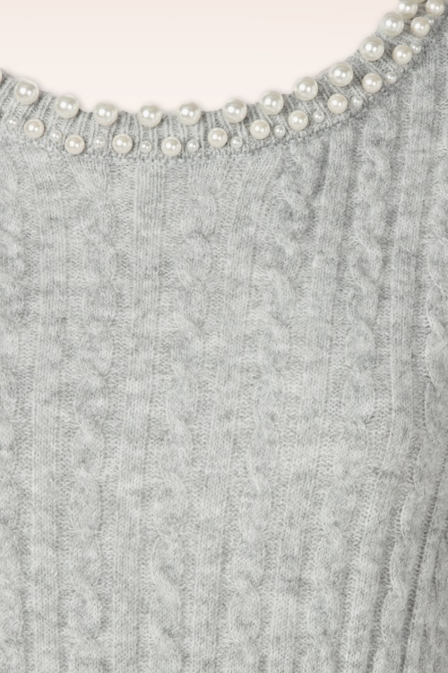 Topvintage Boutique Collection - Topvintage exclusive ~ Eliza Pearl top in grijs 3