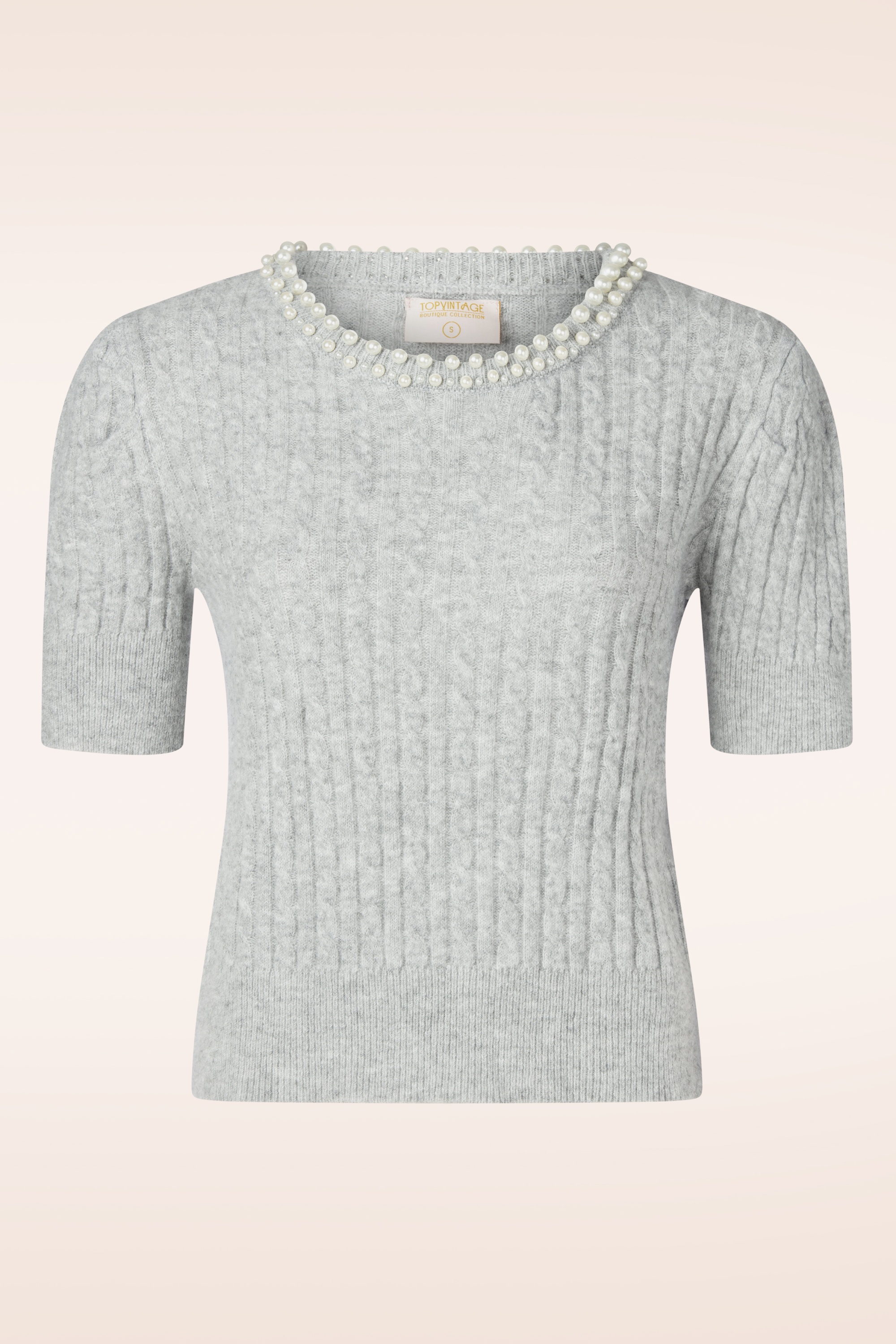 Topvintage Boutique Collection - Topvintage exclusive ~ Eliza Pearl top in grijs 2