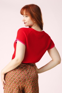 Topvintage Boutique Collection - Topvintage exclusive ~ Maddy top in rood 3