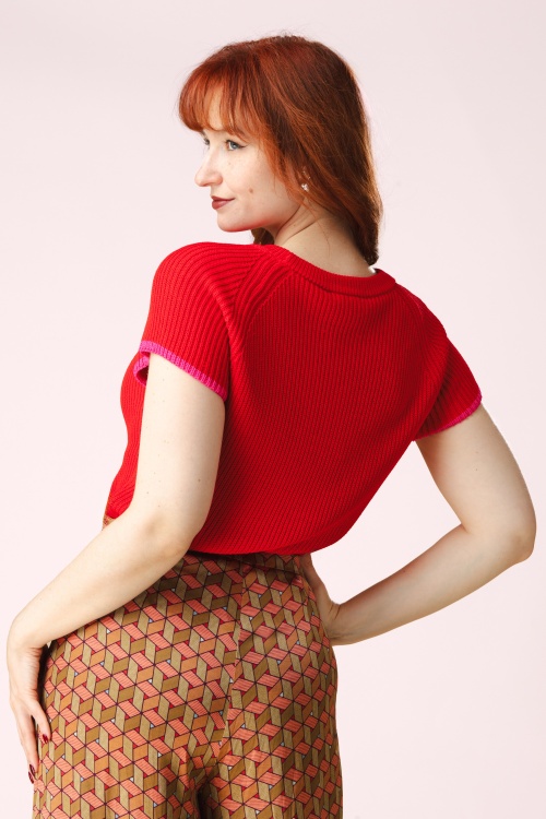 Topvintage Boutique Collection - Topvintage exclusive ~ Maddy top in rood 3