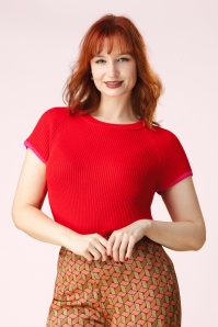 Topvintage Boutique Collection - Topvintage exclusive ~ Maddy top in rood