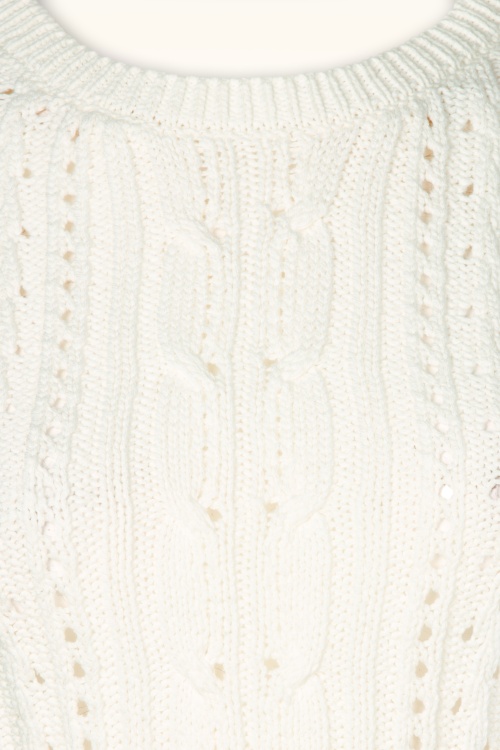 Topvintage Boutique Collection - Topvintage exclusive ~ Lianne top in gebroken wit 2