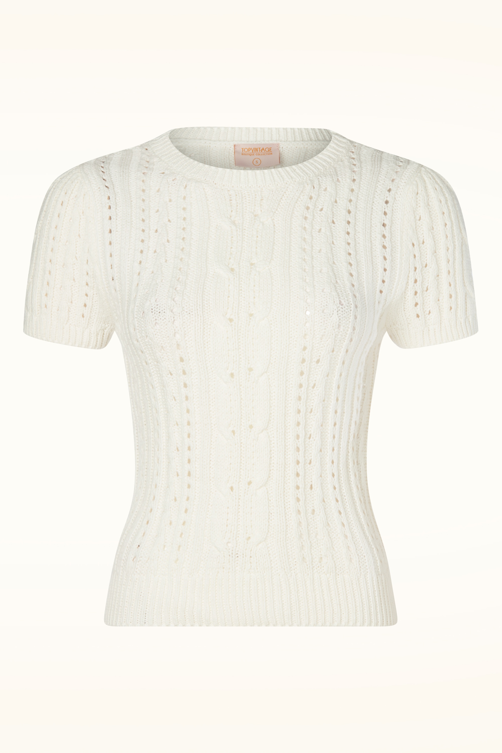 Topvintage Boutique Collection - Topvintage exclusive ~ Lianne top in gebroken wit