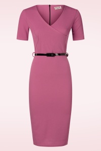 Vintage Chic for Topvintage - Topvintage exclusive ~ Rose pencil jurk in dieproze  2