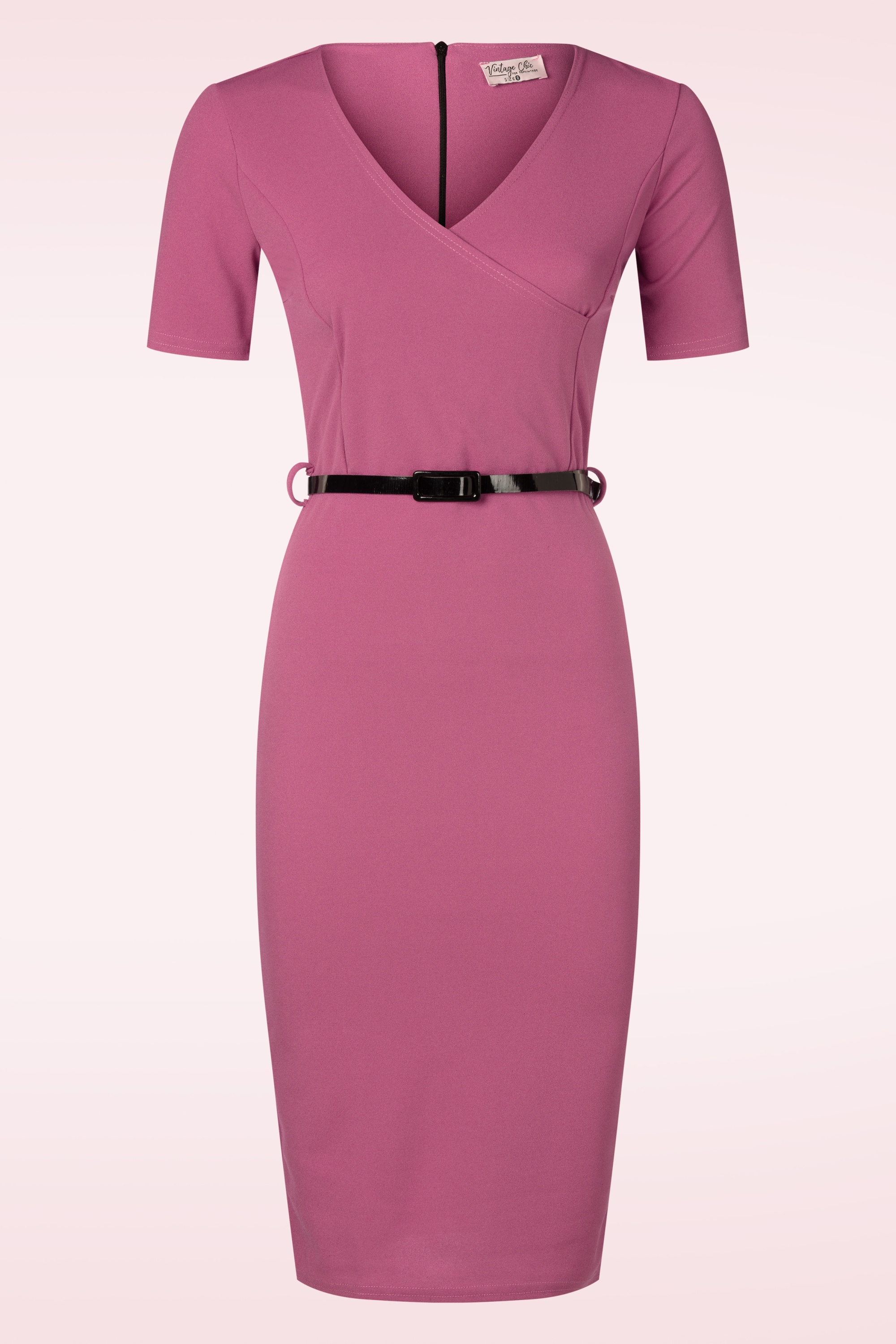 Vintage Chic for Topvintage - Topvintage exclusive ~ Rose pencil jurk in dieproze  2