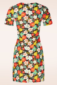 Vintage Chic for Topvintage - Topvintage exclusive ~ Harmony A-lijn jurk in zwart en multi 5