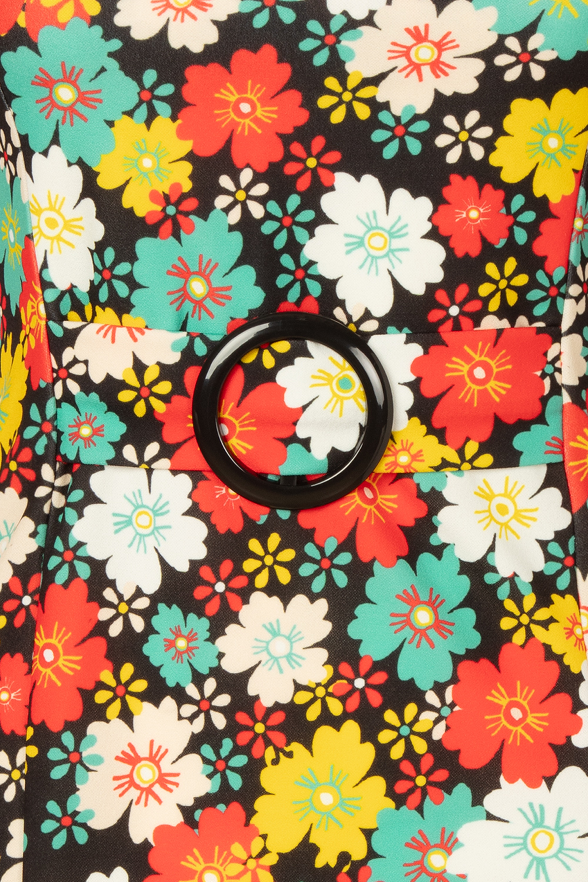 Vintage Chic for Topvintage - Topvintage exclusive ~ Harmony A-lijn jurk in zwart en multi 4