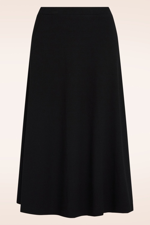 King Louie - Juno Milano Crepe midi rok in zwart 2