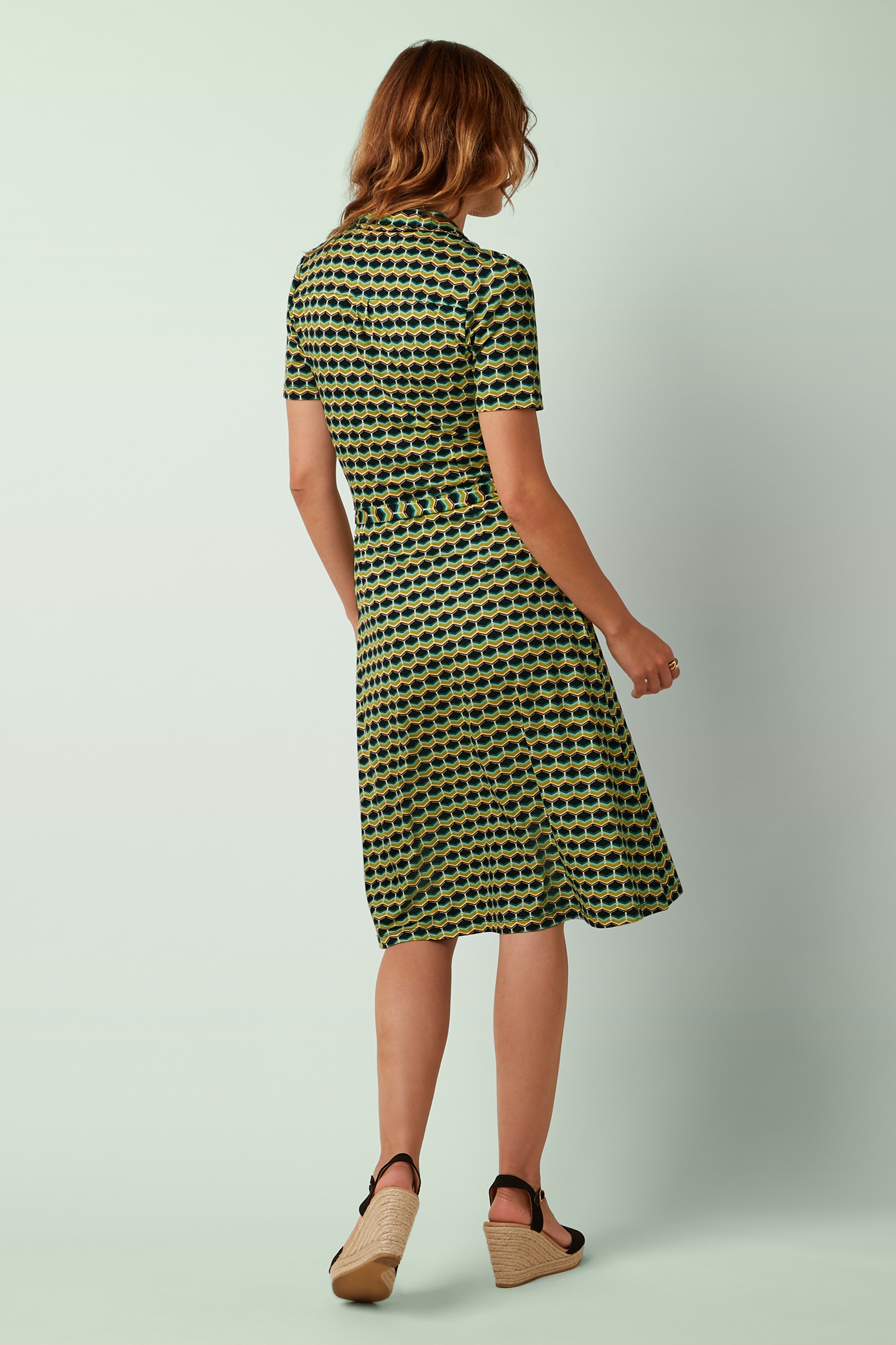 King Louie - Lola Drift jurk in ponderosa groen 5