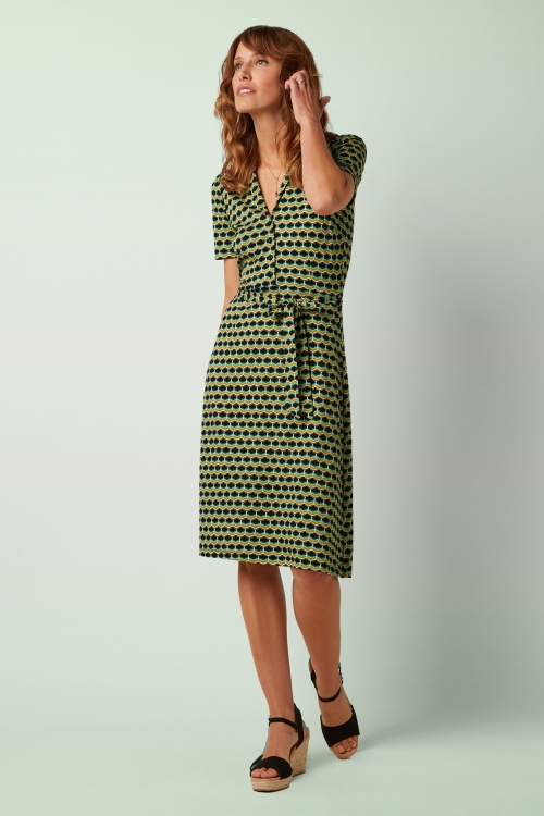 King Louie - Lola Milano Crepe jurk in beacon blauw