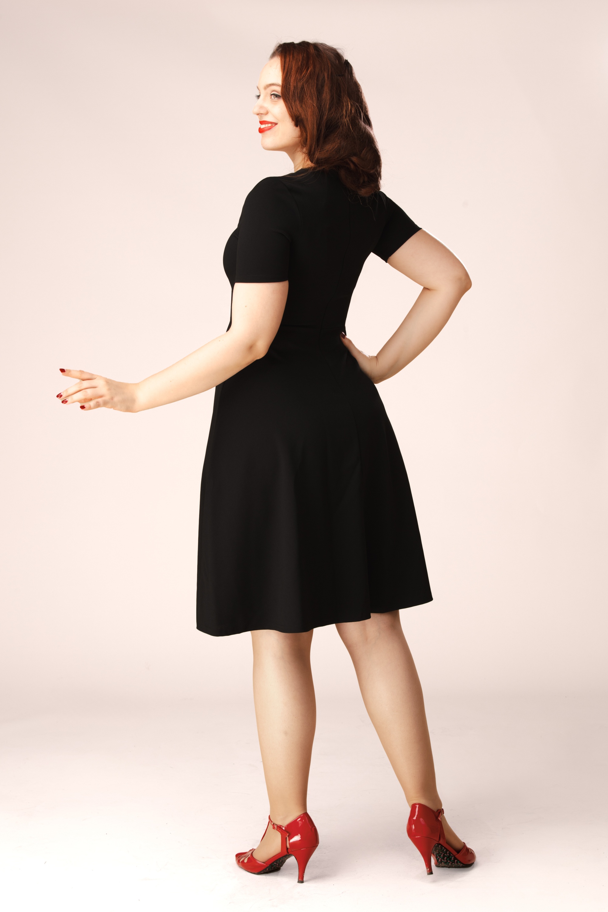 Vintage Chic for Topvintage - Topvintage exclusive ~ Clara swing jurk in zwart 2