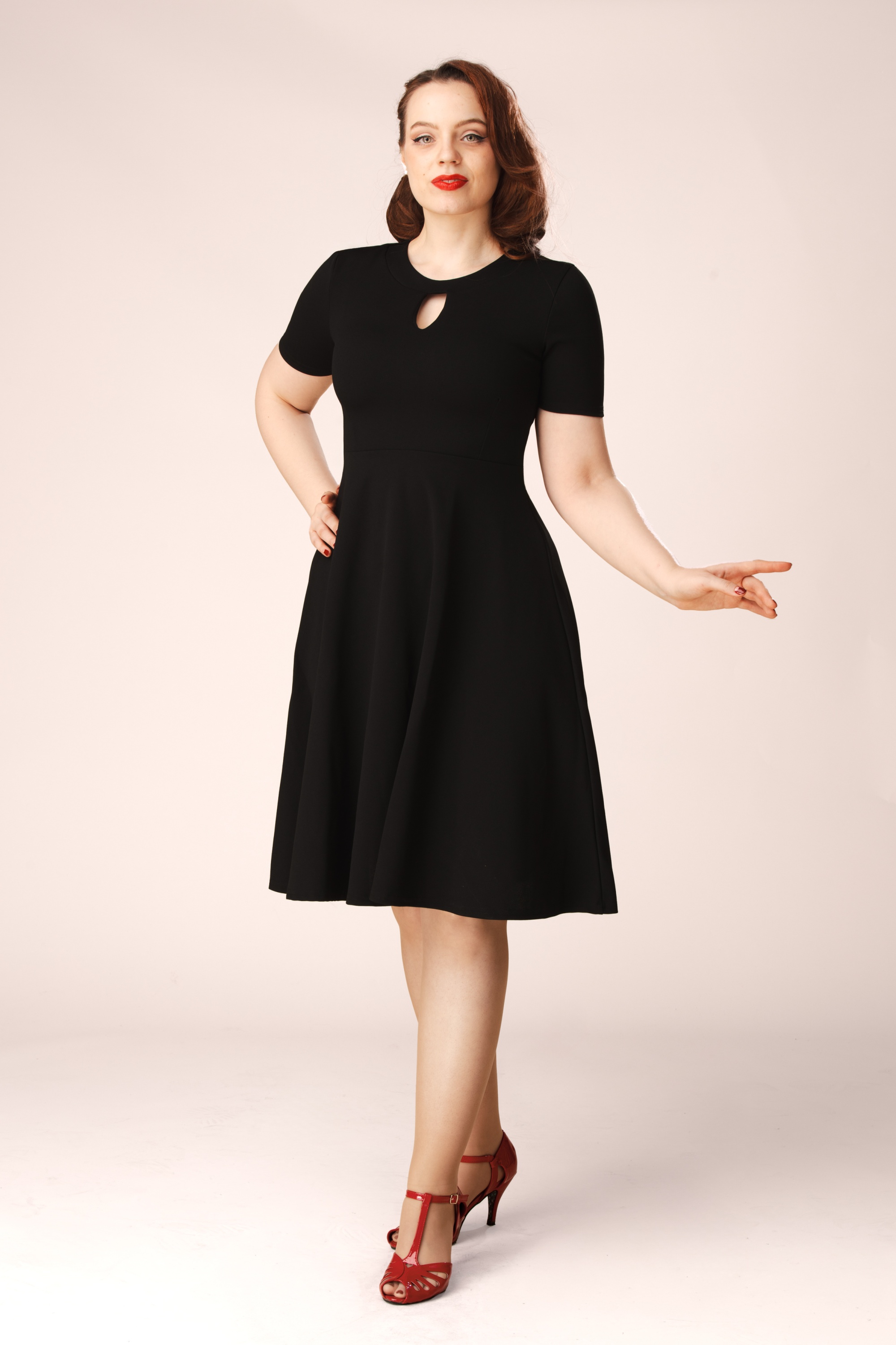 Vintage Chic for Topvintage - Topvintage exclusive ~ Clara swing jurk in zwart