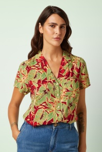 King Louie - Bella Rico blouse in vuurrood