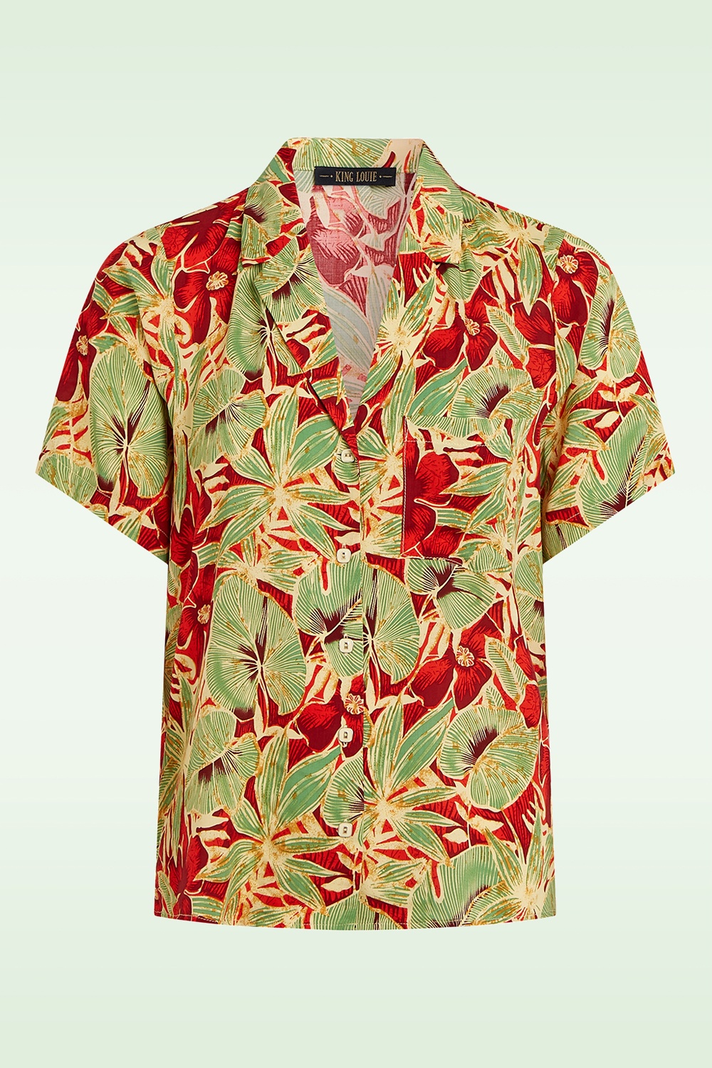 King Louie - Bella Rico blouse in vuurrood 2