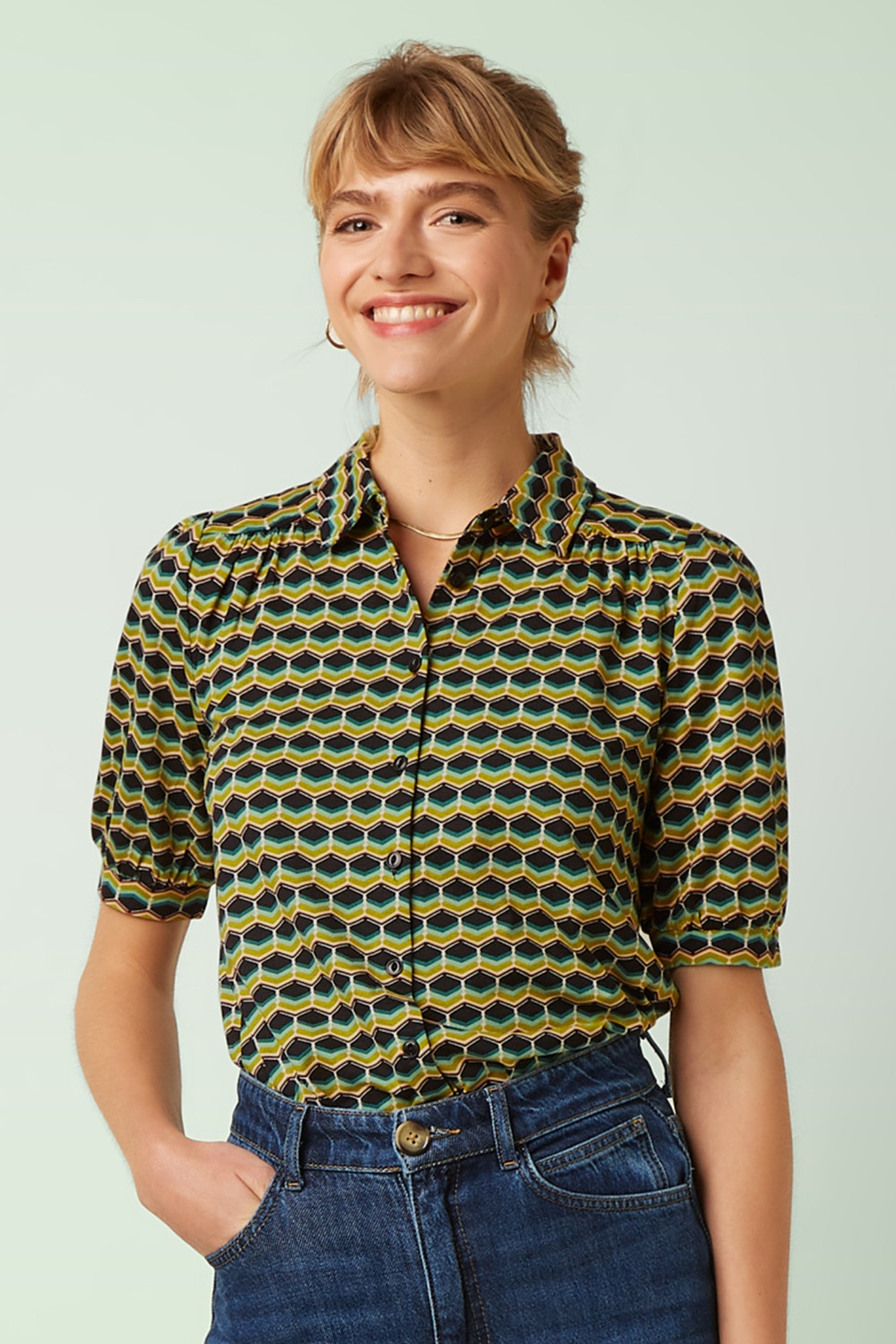 King Louie - Carina Drift blouse in Ponderosa groen