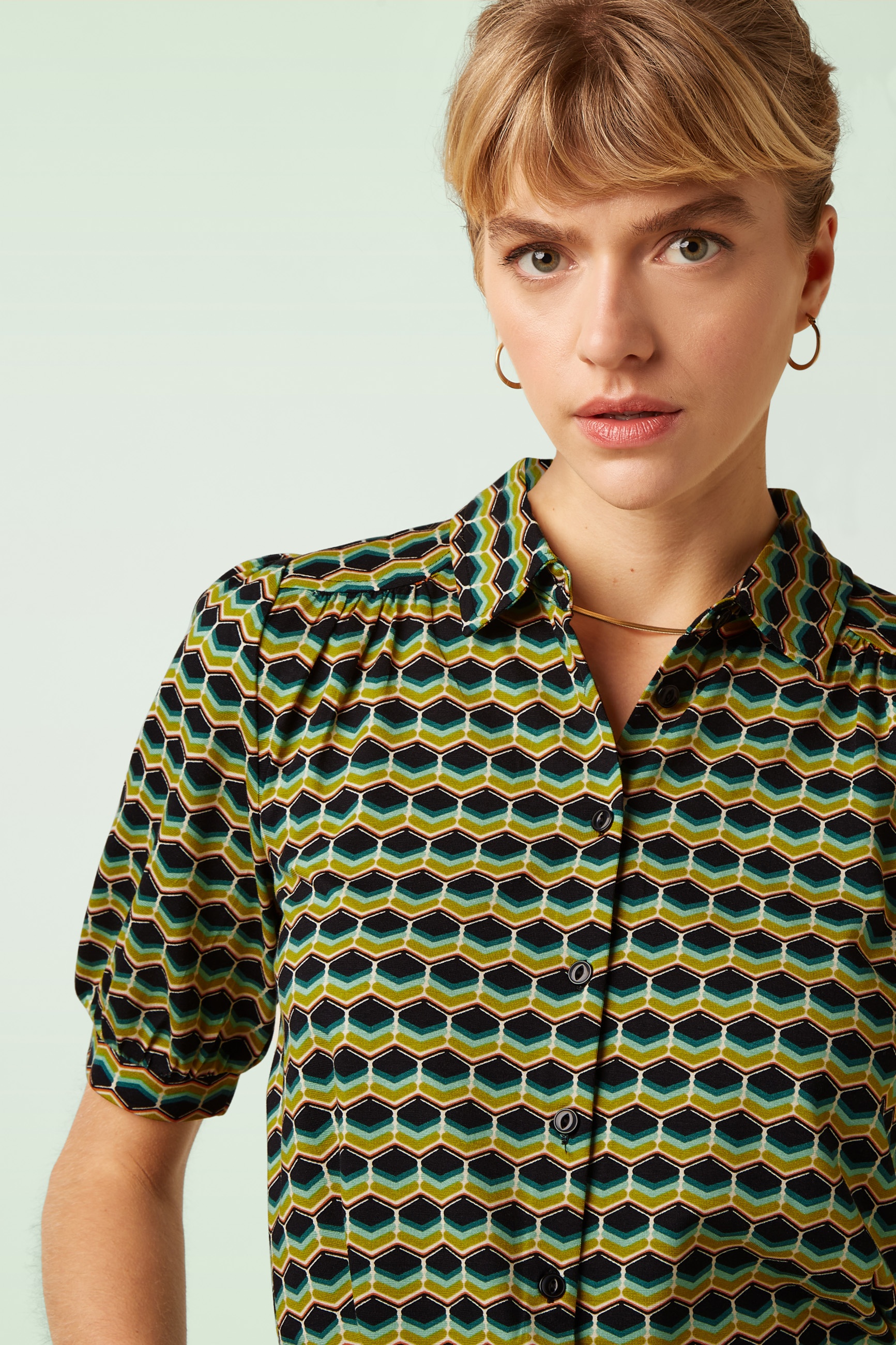 King Louie - Carina Drift blouse in Ponderosa groen 5