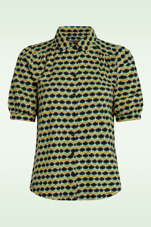 King Louie - Carina Drift blouse in Ponderosa groen 2