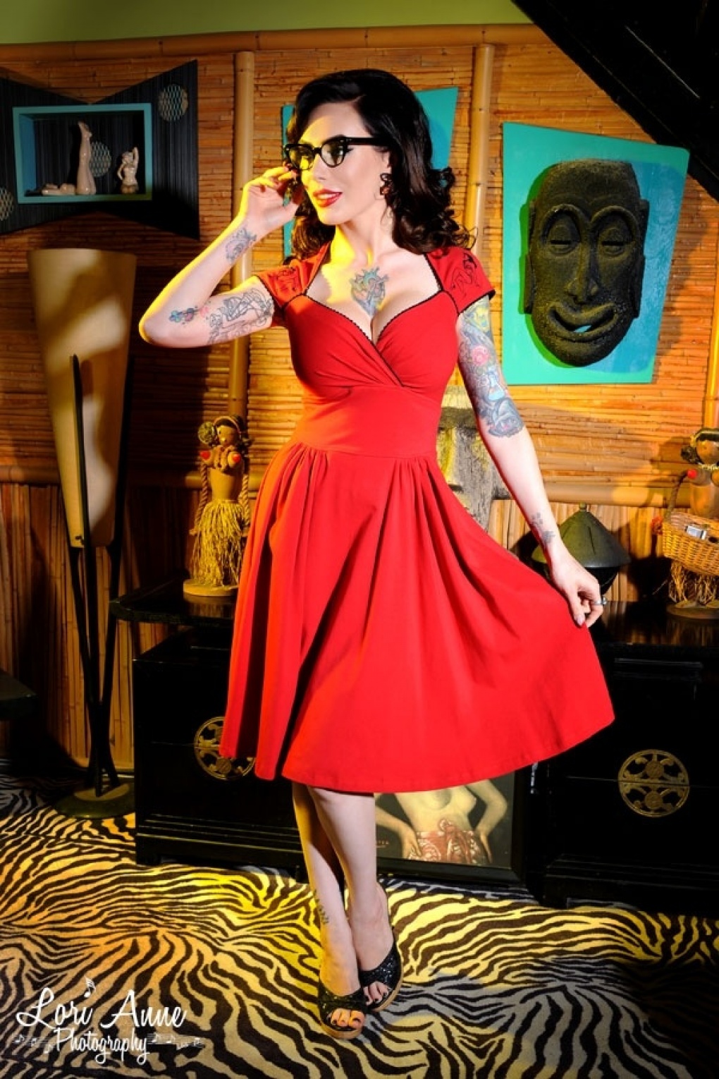 The Luscious Dress In Red With Pinup Girl