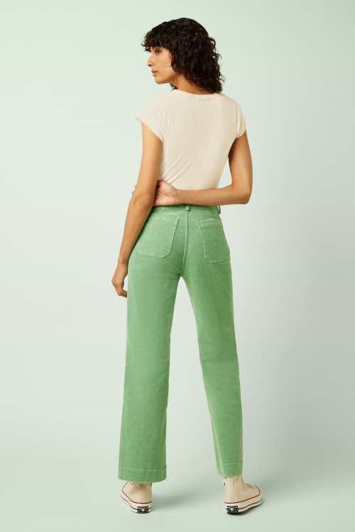 King Louie - Bob corduroy broek in Sprucestone mint 3