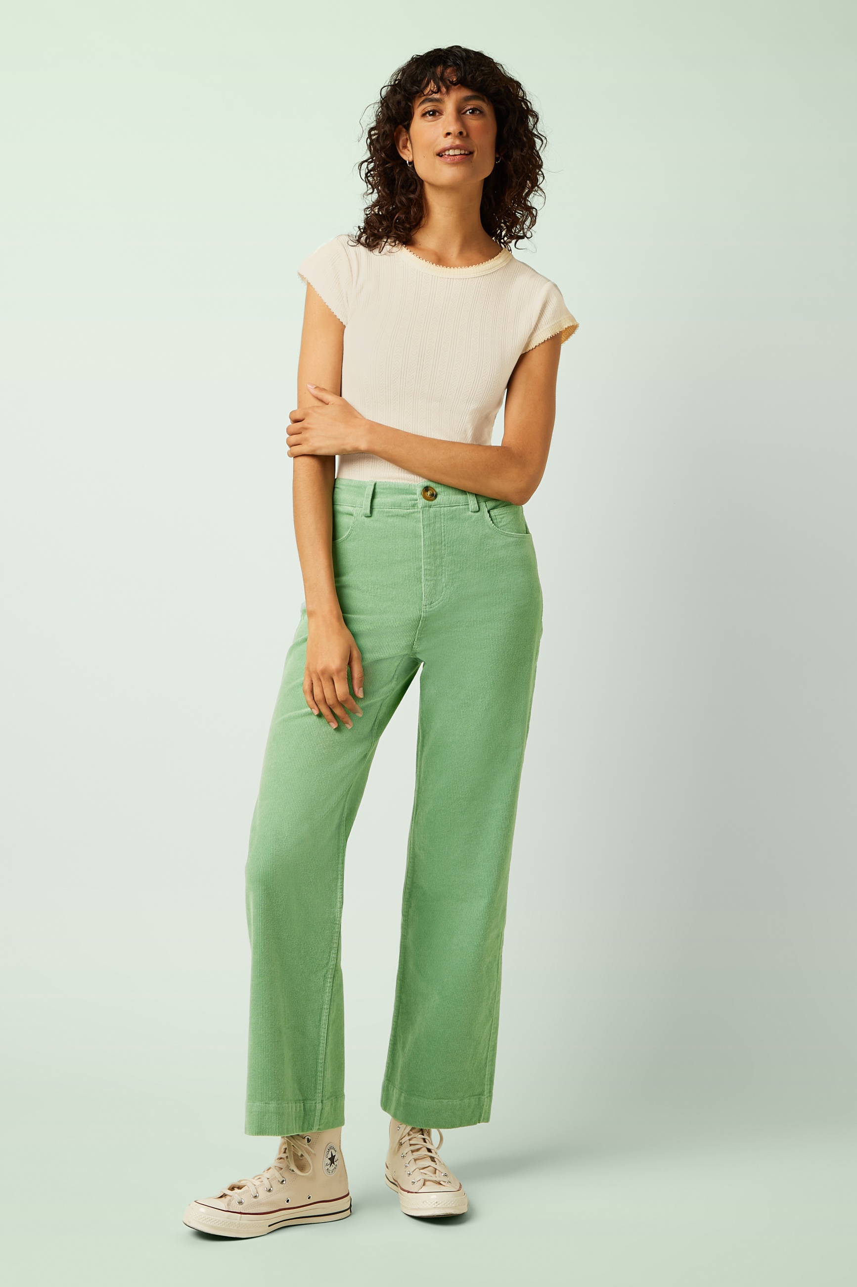 King Louie - Bob corduroy broek in Sprucestone mint