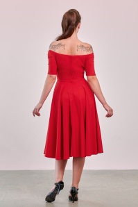 Banned Retro - Amalia swing jurk in rood 2