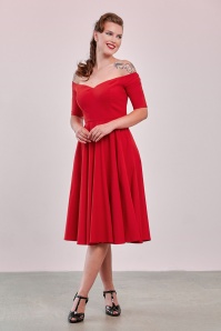 Banned Retro - Amalia swing jurk in rood