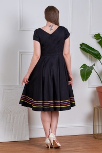 Banned Retro - Carmen swing jurk in zwart 2