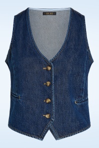 King Louie - Playa denim gilet in blauw tint 2