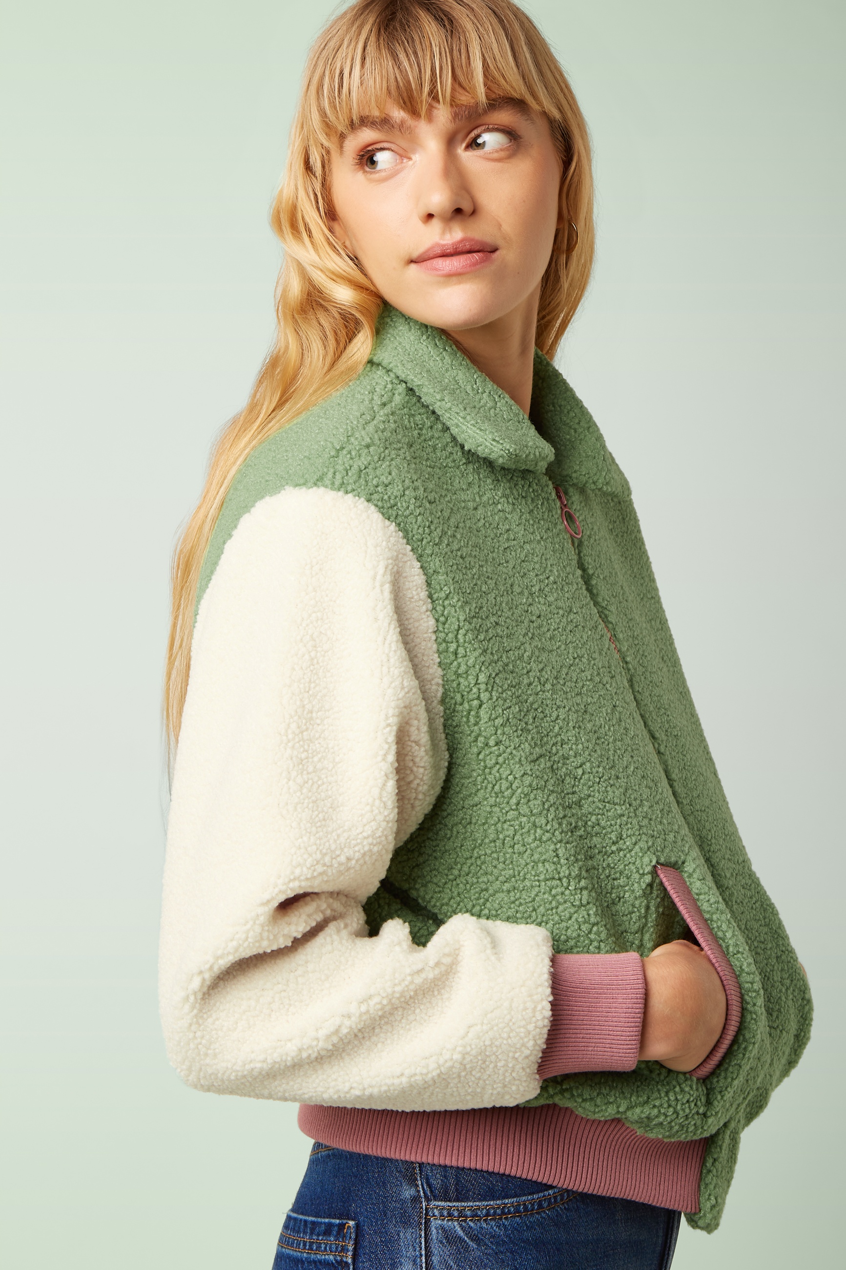King Louie - Fay Teddy jacket in shade groen 6