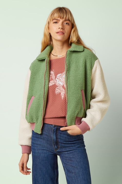King Louie - Fay Teddy jacket in shade groen 5