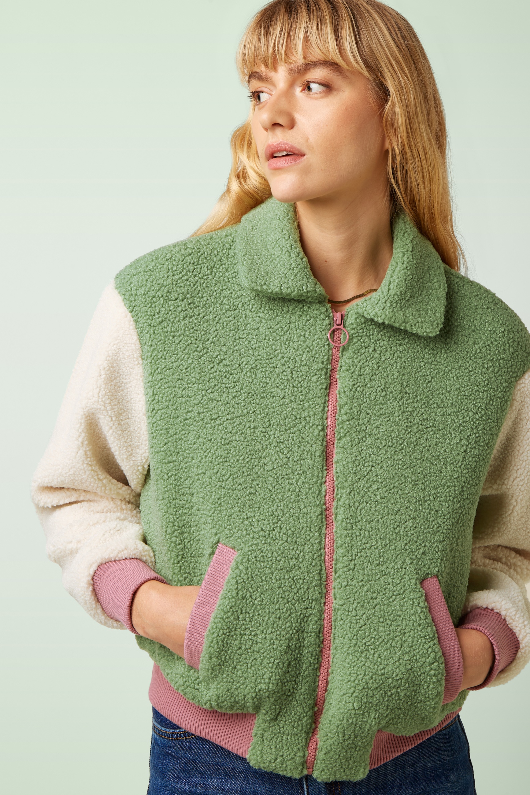 King Louie - Fay Teddy jacket in shade groen