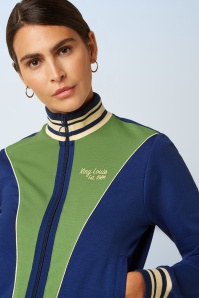 King Louie - Colorblock Daytona Sweat coljack in beacon blauw 4