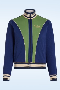 King Louie - Colorblock Daytona Sweat coljack in beacon blauw 2