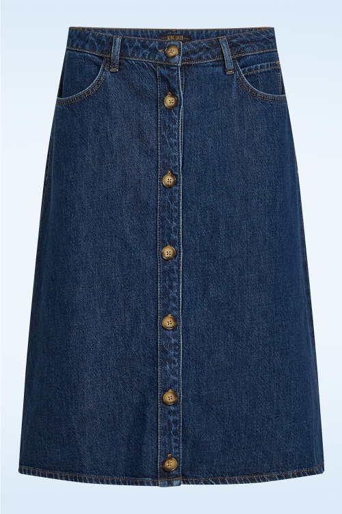 King Louie - Marie Playa denim rok in blauwe tint  2