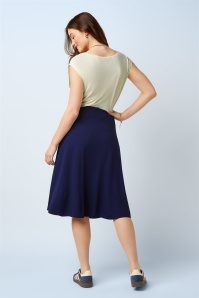 King Louie - Juno Milano Crepe midi rok in beacon blauw 4
