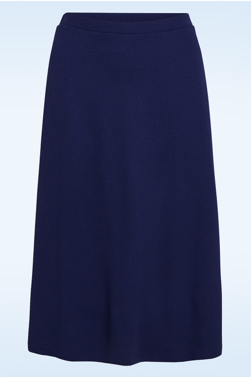 King Louie - Juno Milano Crepe midi rok in beacon blauw 2