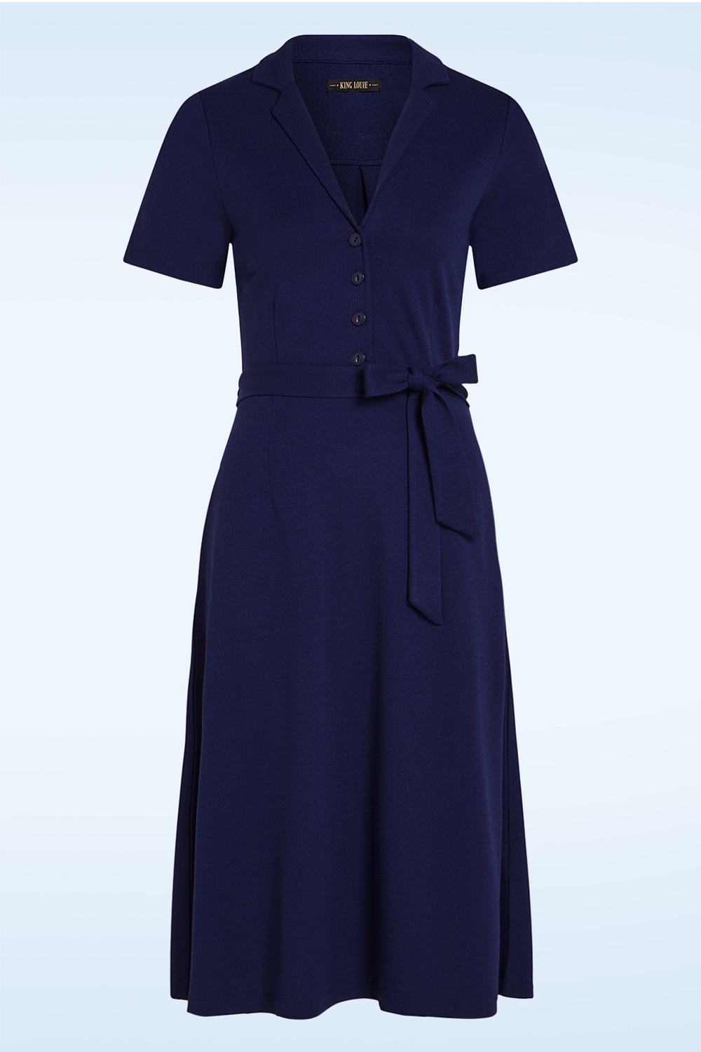 King Louie - Lola Milano Crepe jurk in beacon blauw 2