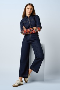 King Louie - Zip Onyx jumpsuit in diep blauw denim