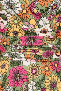 Vintage Chic for Topvintage - Topvintage exclusive ~ Esmeralda Flower swing jurk in groen 2