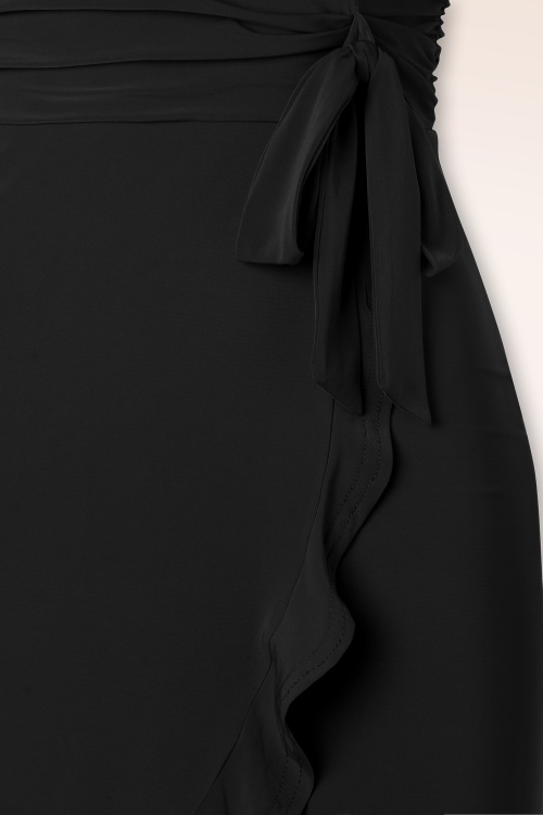 Vintage Chic for Topvintage - Topvintage exclusive ~ Stella ruffles pencil jurk in zwart 5