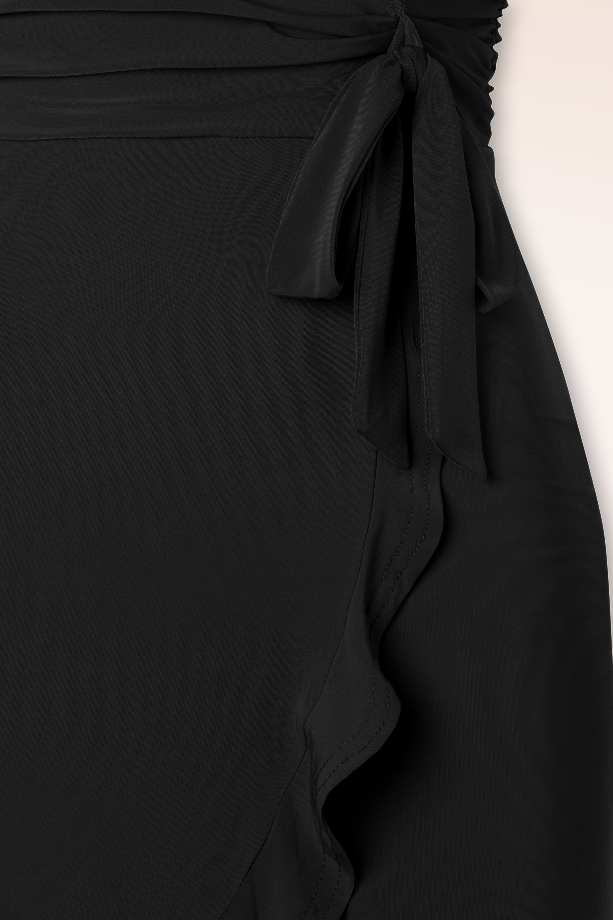 Vintage Chic for Topvintage - Topvintage exclusive ~ Stella ruffles pencil jurk in zwart 5