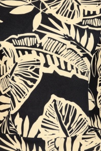 Vintage Chic for Topvintage - Topvintage exclusive ~ Tori Tropical Leaves jumpsuit in zwart 2