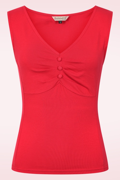 Banned Retro - Elaine top in rood 2